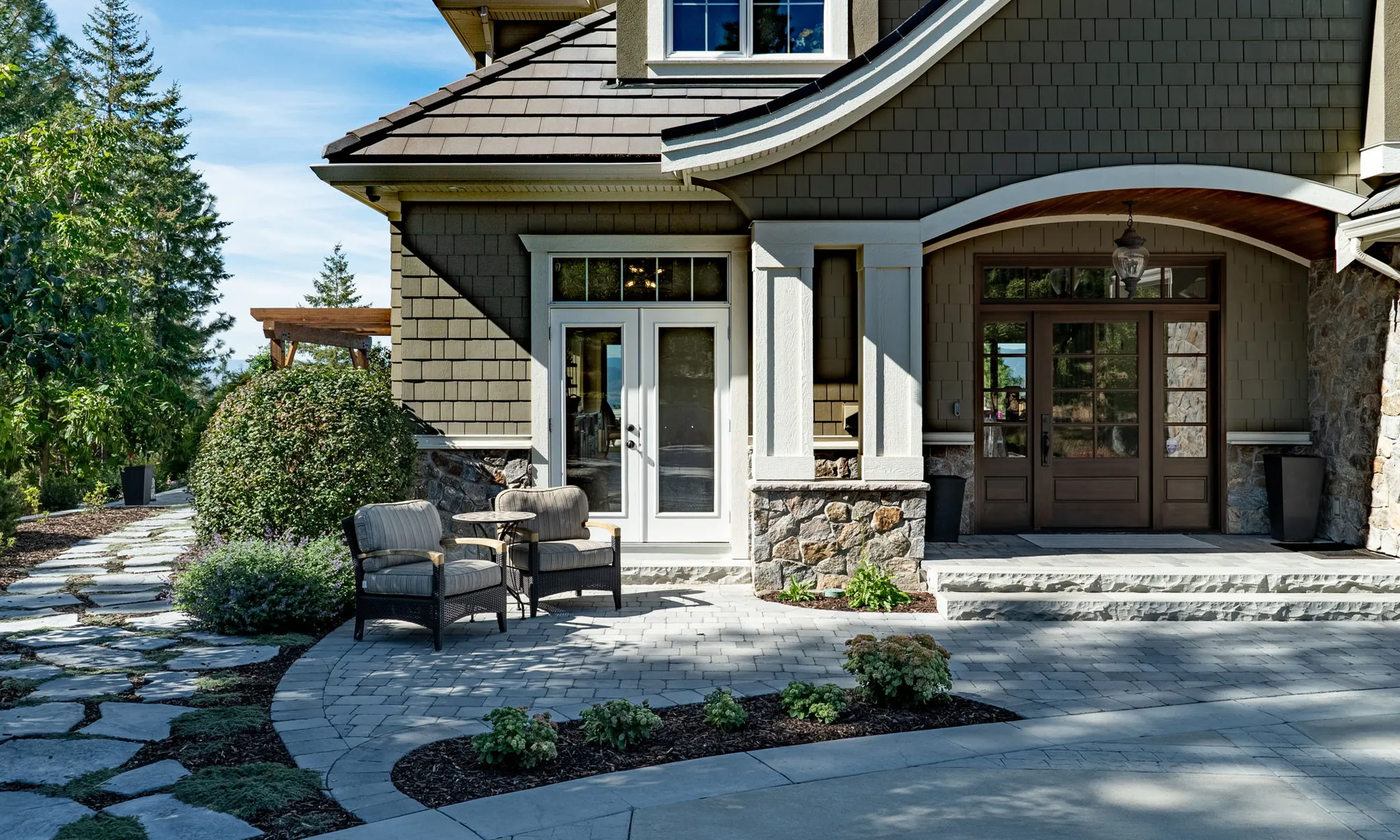 driveway paver stones and stairs