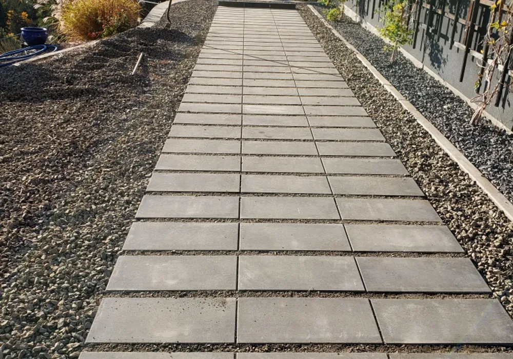 decorative stone walkway with paverstones
