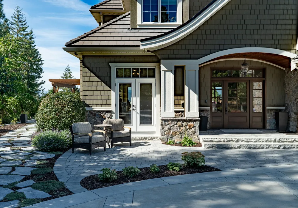 driveway paver stones and stairs