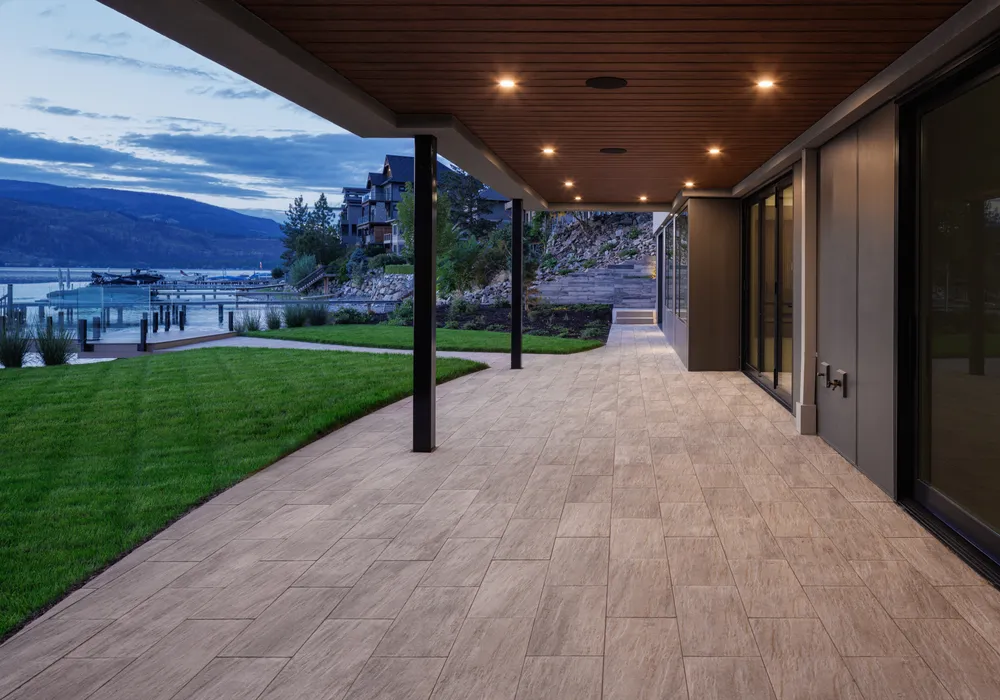 lake front stone floor